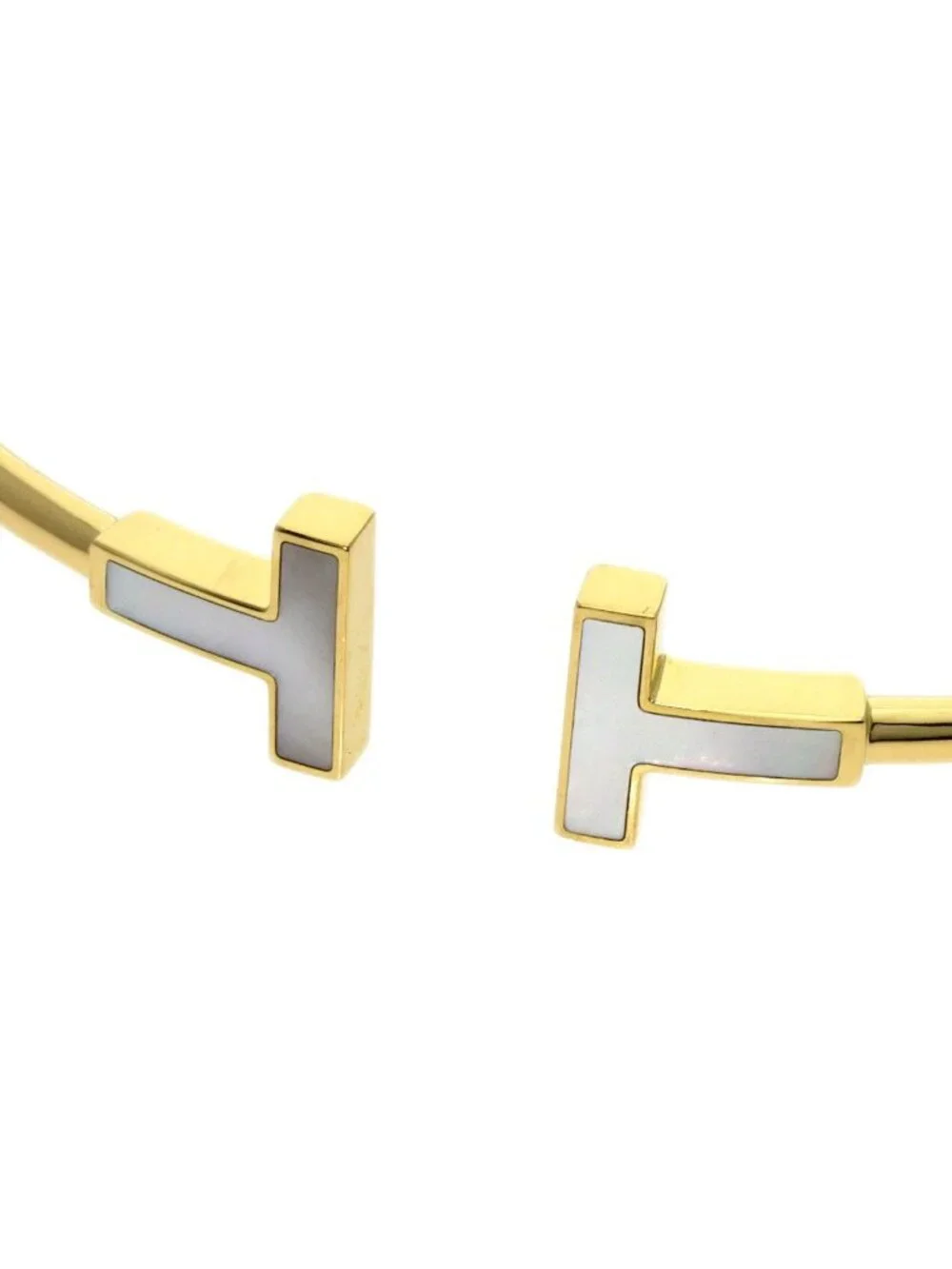 Tiffany & Co T Wire Shell Bracelet 18k Yellow Gold